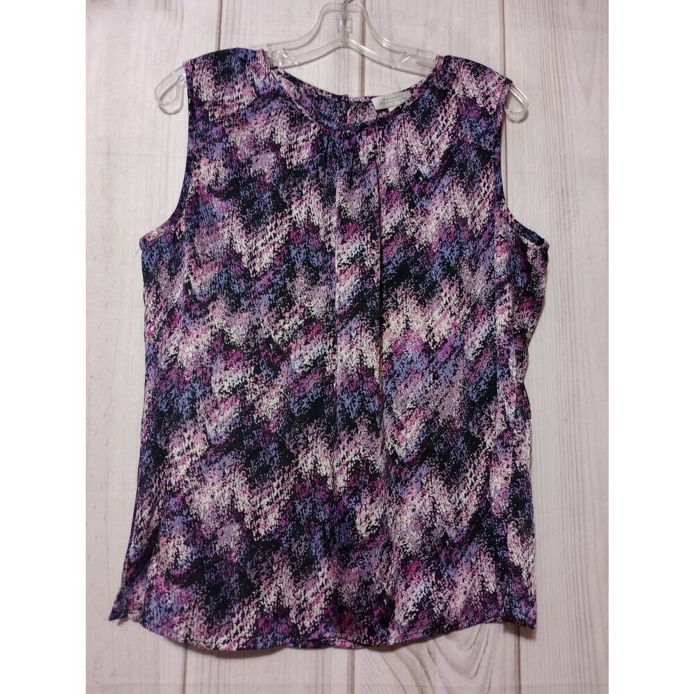 Tahari Shirt Ladies Large‎ Purple Sleeveless light weight